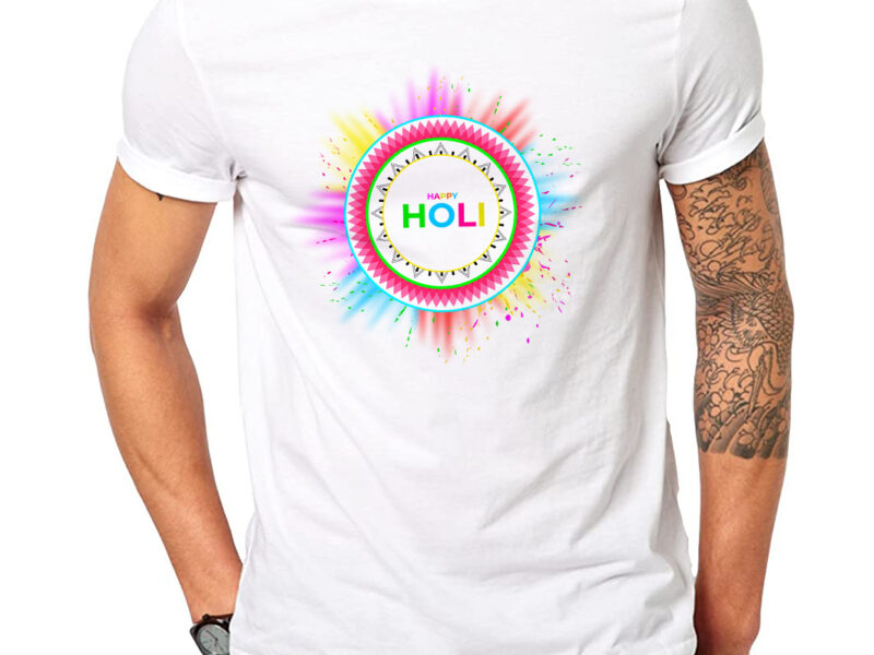 Printed Holi T-shirts Available, Round Neck Polyester T-shirts, MOQ - 50 at Rs. 45/piece in Lucknow