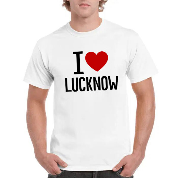 I love Lucknow Male/Female White Round Neck T-shirt