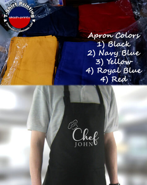 Custom printed kitchen aprons available with logo printing in Lucknow