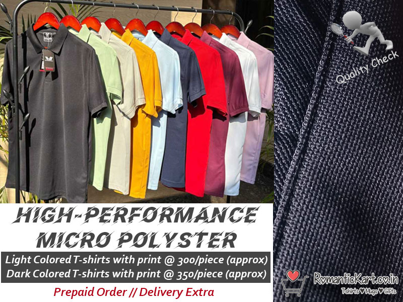 high performance micro-polyester collar T-shirts