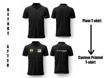 Apna Brand Pehen K Chalo - Printed Black Polo T-shirts