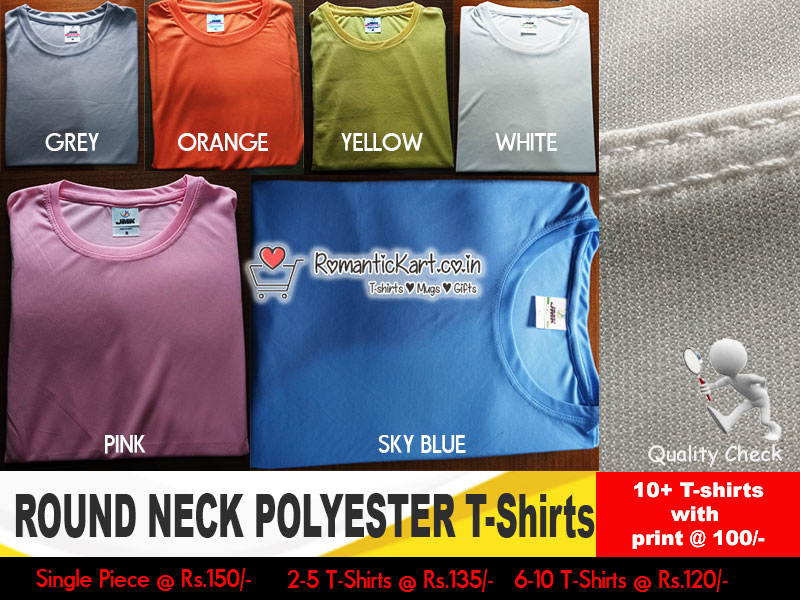round neck polyester T-shirts @ 120 GSM