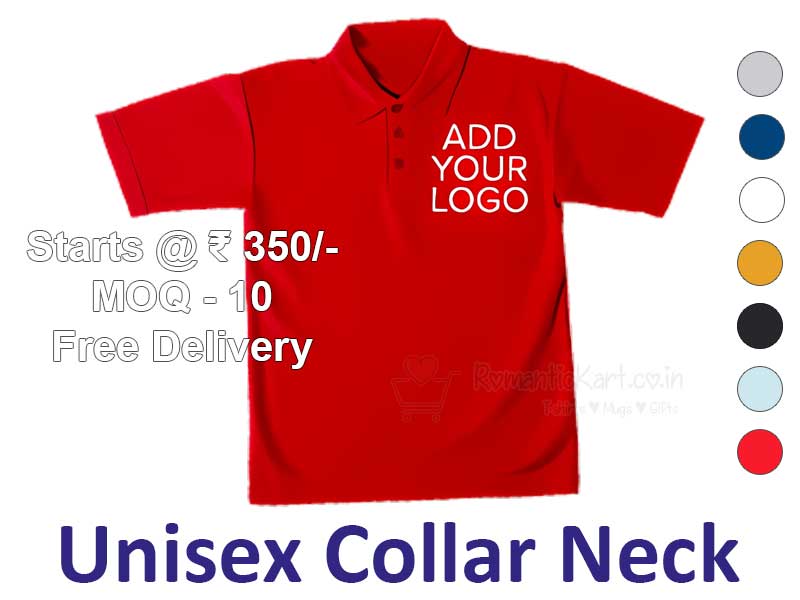Mico-Poly Polo Neck Unisex T-shirts in Uttar Pradesh with custom print