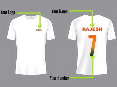 Name-Number and Logo printing on Dri-fit T-shirts @ 200 only